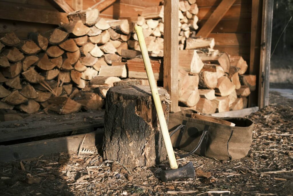 merule sur bois de chauffage