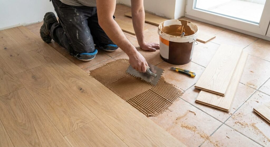 Coller un parquet sur carrelage
