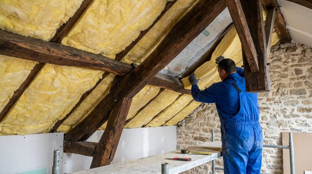 Isolation entre poutres apparentes : Techniques, Matériaux et Ponts thermiques 3 Isolation entre poutres apparentes