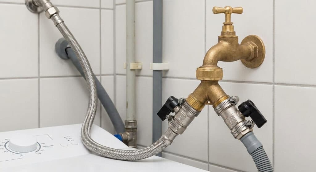 Raccordement sécurisé d'un lave-linge et d'un lave-vaisselle sur un seul robinet mural