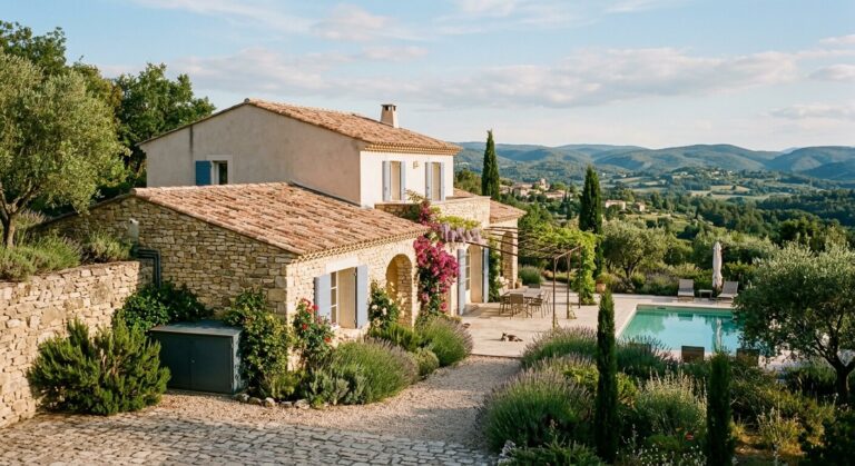 Une villa dans l'arrière-pays provençal équipée d'une installation de chauffage au fioul domestique discrète