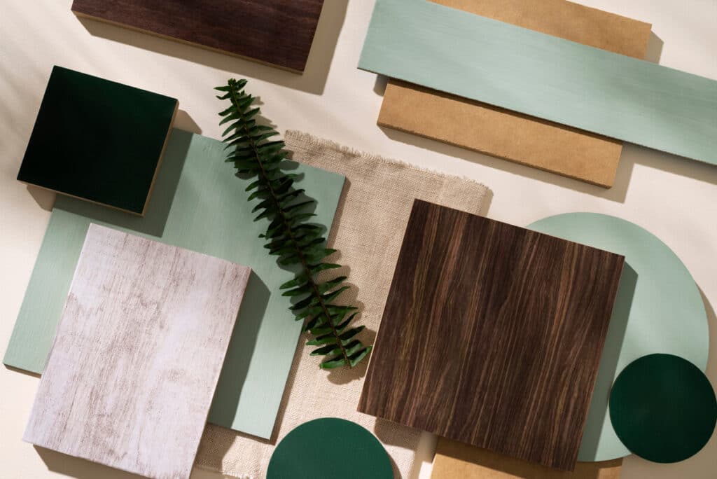 Différentes essences de bois massif utilisées pour concevoir du mobilier durable.