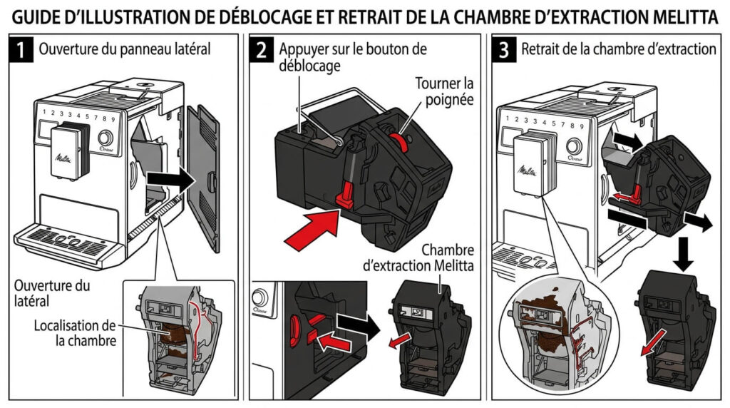 Chambre d'extraction Melitta bloquée : comment la débloquer soi-même ? 3 Chambre d'extraction Melitta bloquée : comment la débloquer soi-même ?
